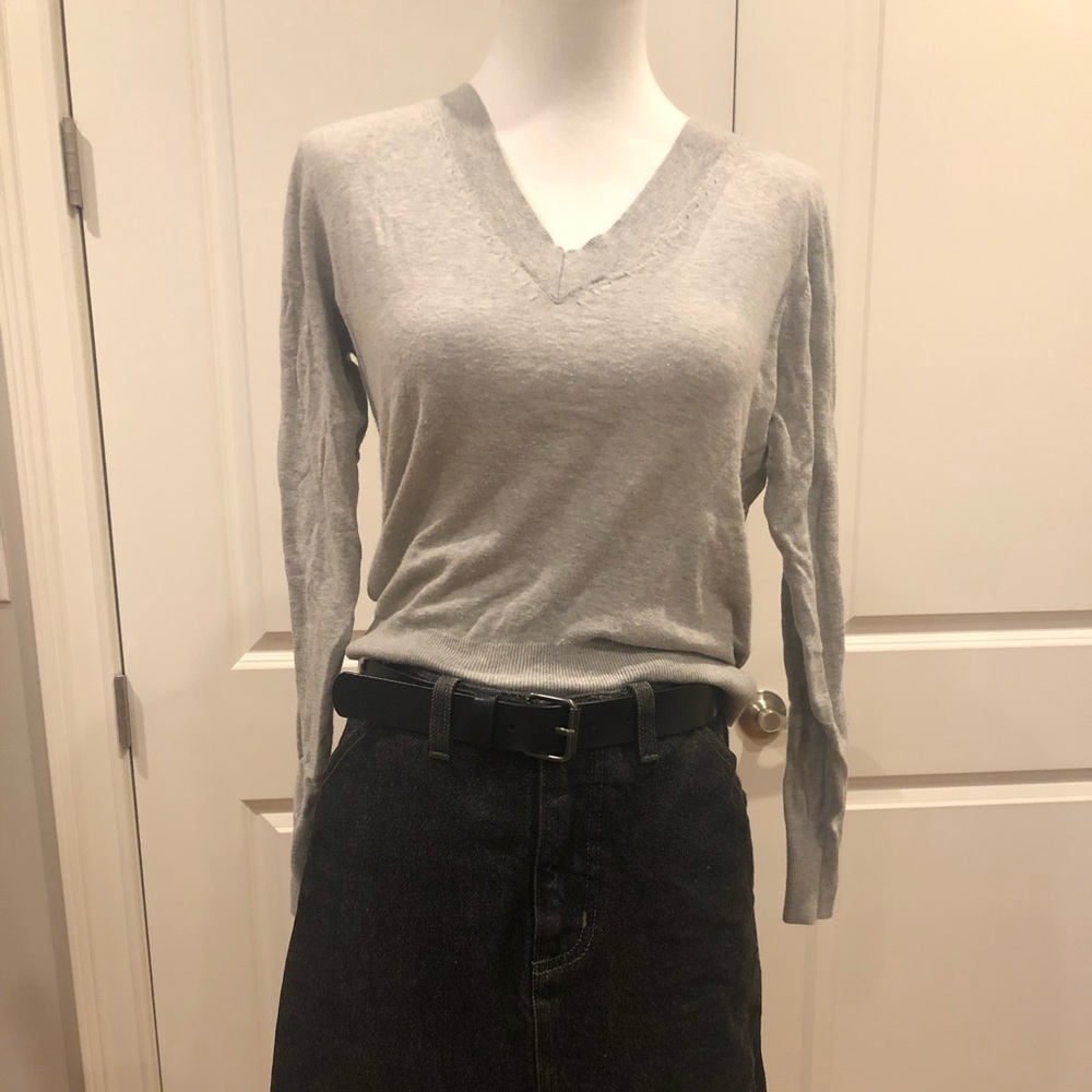 BANANA REPUBLIC Gray Cotton Sweater - Picture 5 of 5